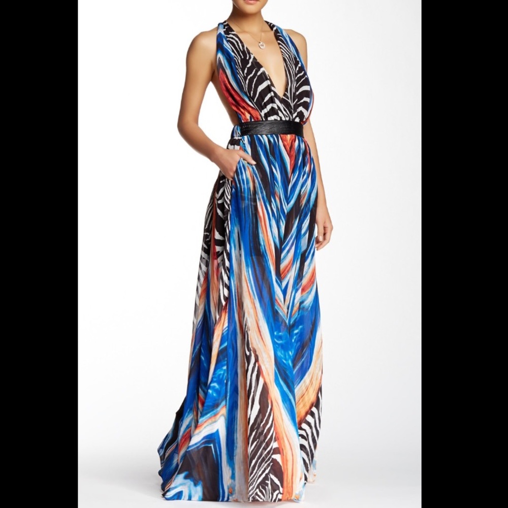 Tov Unholy Faux Leather multicolor racer-back Maxi - Picture 1 of 9